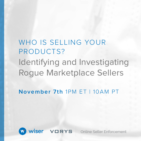 This is an image that invites brands to Vorys and Wiser's brand protection webinar.