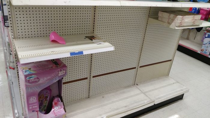 Out of stock shelves at KMart