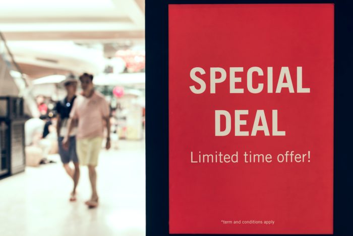 Special deal limited time offer sign