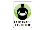 Fairtrade-zertifizierter Text unter einer Abbildung einer Person